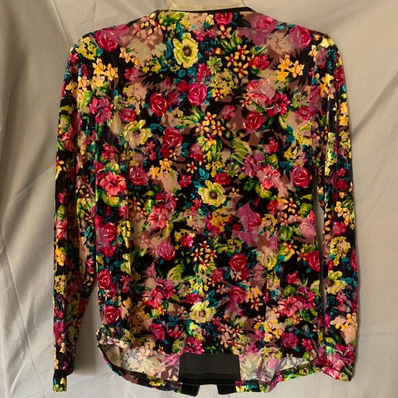 Floral print velour/polyester blouse size/S - Picture 2 of 2